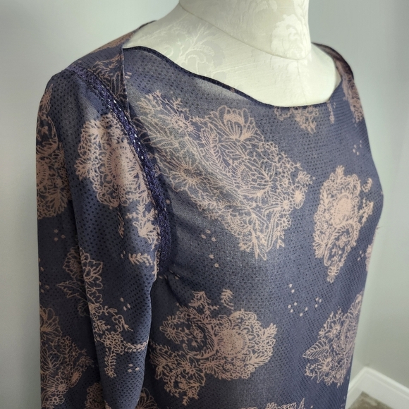 Gentle Fawn Sheer Long Sleeve Dress Size S Baggy Oversized Whimsigoth Dark Fairy - Picture 7 of 15